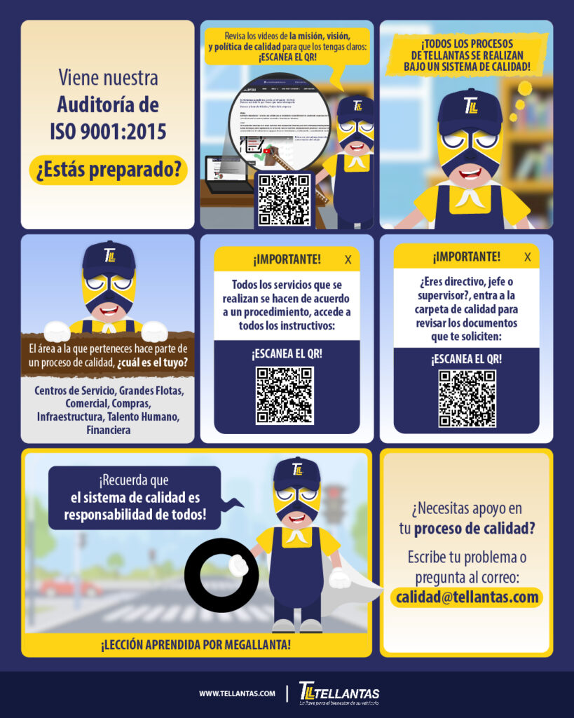 Comic No. 5 - Auditoria Interna / Link carpeta de Calidad: https://tellantas.com/cds-ideal-2/calidad-para-todos/

Link carpeta de Procedimientos - Instructivos: https://drive.google.com/drive/folders/1MAWTVxyXzrqm2G9jGqlzr765pcEXQnxs?usp=sharing

Link carpetapara jefes, directivo, supervisor: https://tellantas.com/cds-ideal-2/calidad-para-todos/documentos-de-calidad/